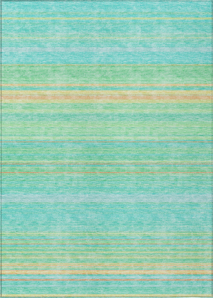 Piper Looms Chantille Stripes ACN979 Aqua Machine Washable Area Rug main image