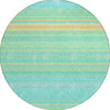 Piper Looms Chantille Stripes ACN979 Aqua Machine Washable Area Rug Round Main Image