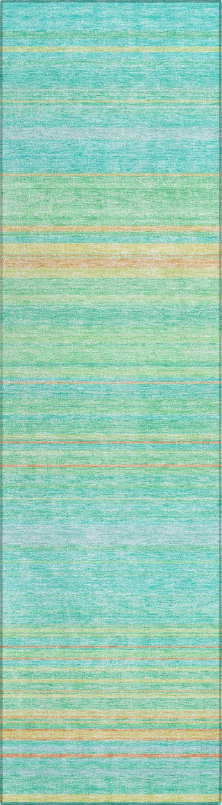 Piper Looms Chantille Stripes ACN979 Aqua Machine Washable Area Rug Runner Main Image