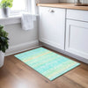 Piper Looms Chantille Stripes ACN979 Aqua Machine Washable Area Rug Scatter Lifestyle Image Feature