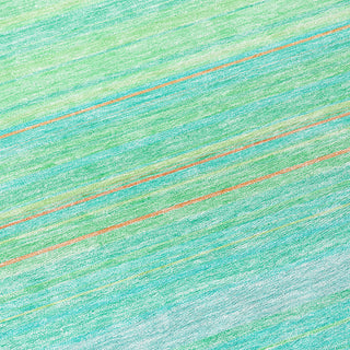 Piper Looms Chantille Stripes ACN979 Aqua Machine Washable Area Rug Swatch Image