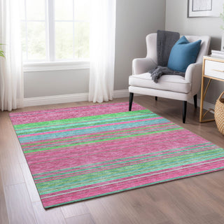 Piper Looms Chantille Stripes ACN979 Blush Machine Washable Area Rug Lifestyle Image Feature