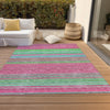 Piper Looms Chantille Stripes ACN979 Blush Machine Washable Area Rug Outdoor Lifestyle Image Feature