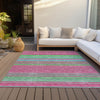 Piper Looms Chantille Stripes ACN979 Blush Machine Washable Area Rug Outdoor Lifestyle Image Feature