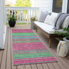 Piper Looms Chantille Stripes ACN979 Blush Machine Washable Area Rug Runner Outdoor Lifestyle Image Feature