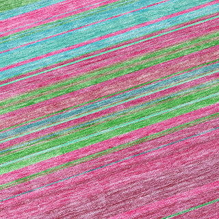 Piper Looms Chantille Stripes ACN979 Blush Machine Washable Area Rug Swatch Image