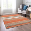 Piper Looms Chantille Stripes ACN979 Coral Machine Washable Area Rug Lifestyle Image Feature