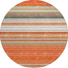 Piper Looms Chantille Stripes ACN979 Coral Machine Washable Area Rug Round Main Image