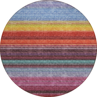 Piper Looms Chantille Stripes ACN979 Lavender Machine Washable Area Rug Round Main Image