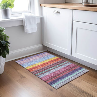 Piper Looms Chantille Stripes ACN979 Lavender Machine Washable Area Rug Scatter Lifestyle Image Feature