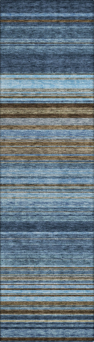 Piper Looms Chantille Stripes ACN979 Navy Machine Washable Area Rug Runner Main Image