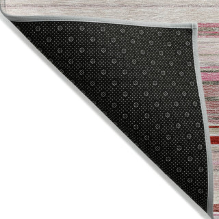 Piper Looms Chantille Stripes ACN979 Pink Machine Washable Area Rug Backing Image