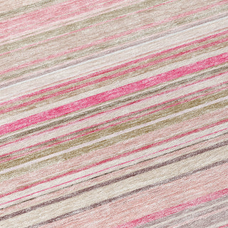 Piper Looms Chantille Stripes ACN979 Pink Machine Washable Area Rug Swatch Image