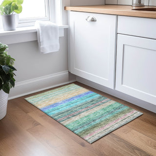 Piper Looms Chantille Stripes ACN979 Sage Machine Washable Area Rug Scatter Lifestyle Image Feature