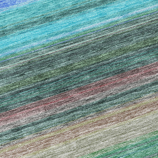 Piper Looms Chantille Stripes ACN979 Sage Machine Washable Area Rug Swatch Image