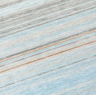 Piper Looms Chantille Stripes ACN979 Sky Machine Washable Area Rug Swatch Image