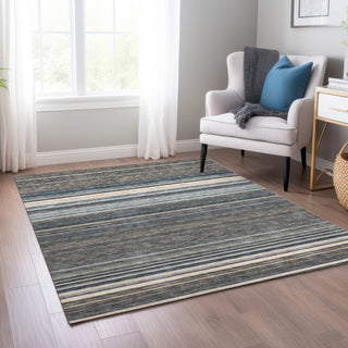 Piper Looms Chantille Stripes ACN979 Taupe Machine Washable Area Rug Lifestyle Image Feature