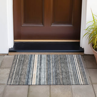 Piper Looms Chantille Stripes ACN979 Taupe Machine Washable Area Rug Scatter Outdoor Lifestyle Image Feature