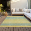 Piper Looms Chantille Stripes ACN979 Yellow Machine Washable Area Rug Outdoor Lifestyle Image Feature