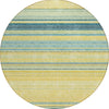 Piper Looms Chantille Stripes ACN979 Yellow Machine Washable Area Rug Round Main Image