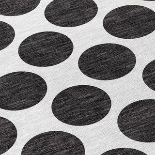 Piper Looms Chantille Circles ACN980 Black Machine Washable Area Rug Swatch Image