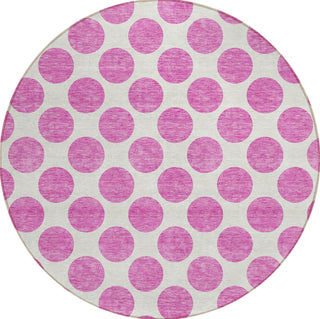Piper Looms Chantille Circles ACN980 Blush Machine Washable Area Rug Round Main Image