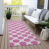 Piper Looms Chantille Circles ACN980 Blush Machine Washable Area Rug Runner Outdoor Lifestyle Image Feature