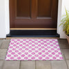 Piper Looms Chantille Circles ACN980 Blush Machine Washable Area Rug Scatter Outdoor Lifestyle Image Feature