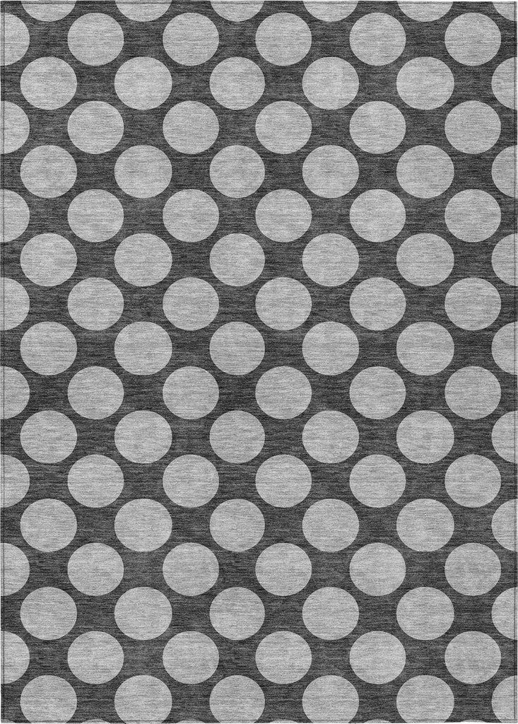 Piper Looms Chantille Circles ACN980 Charcoal Machine Washable Area Rug main image
