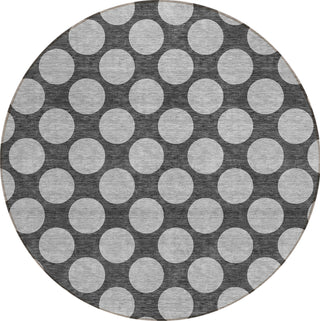 Piper Looms Chantille Circles ACN980 Charcoal Machine Washable Area Rug Round Main Image