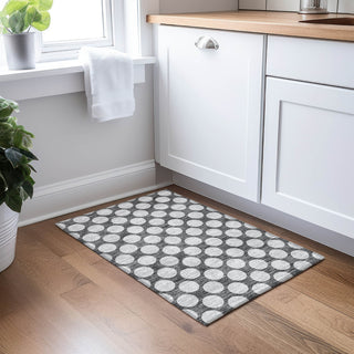 Piper Looms Chantille Circles ACN980 Charcoal Machine Washable Area Rug Scatter Lifestyle Image Feature