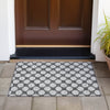 Piper Looms Chantille Circles ACN980 Charcoal Machine Washable Area Rug Scatter Outdoor Lifestyle Image Feature