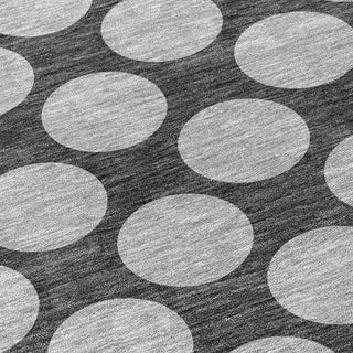 Piper Looms Chantille Circles ACN980 Charcoal Machine Washable Area Rug Swatch Image