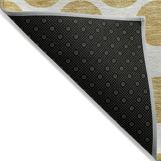 Piper Looms Chantille Circles ACN980 Gold Machine Washable Area Rug Backing Image