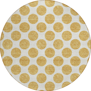 Piper Looms Chantille Circles ACN980 Gold Machine Washable Area Rug Round Main Image