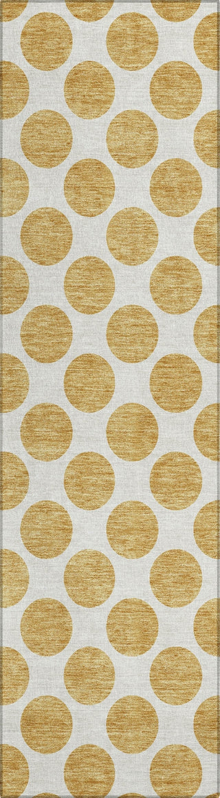 Piper Looms Chantille Circles ACN980 Gold Machine Washable Area Rug Runner Main Image