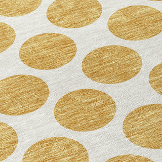 Piper Looms Chantille Circles ACN980 Gold Machine Washable Area Rug Swatch Image
