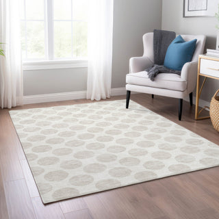 Piper Looms Chantille Circles ACN980 Ivory Machine Washable Area Rug Lifestyle Image Feature