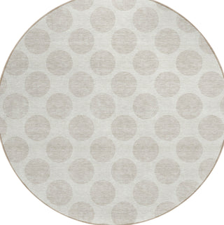 Piper Looms Chantille Circles ACN980 Ivory Machine Washable Area Rug Round Main Image