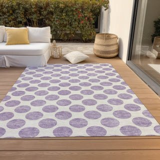 Piper Looms Chantille Circles ACN980 Lavender Machine Washable Area Rug Outdoor Lifestyle Image Feature