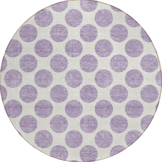 Piper Looms Chantille Circles ACN980 Lavender Machine Washable Area Rug Round Main Image
