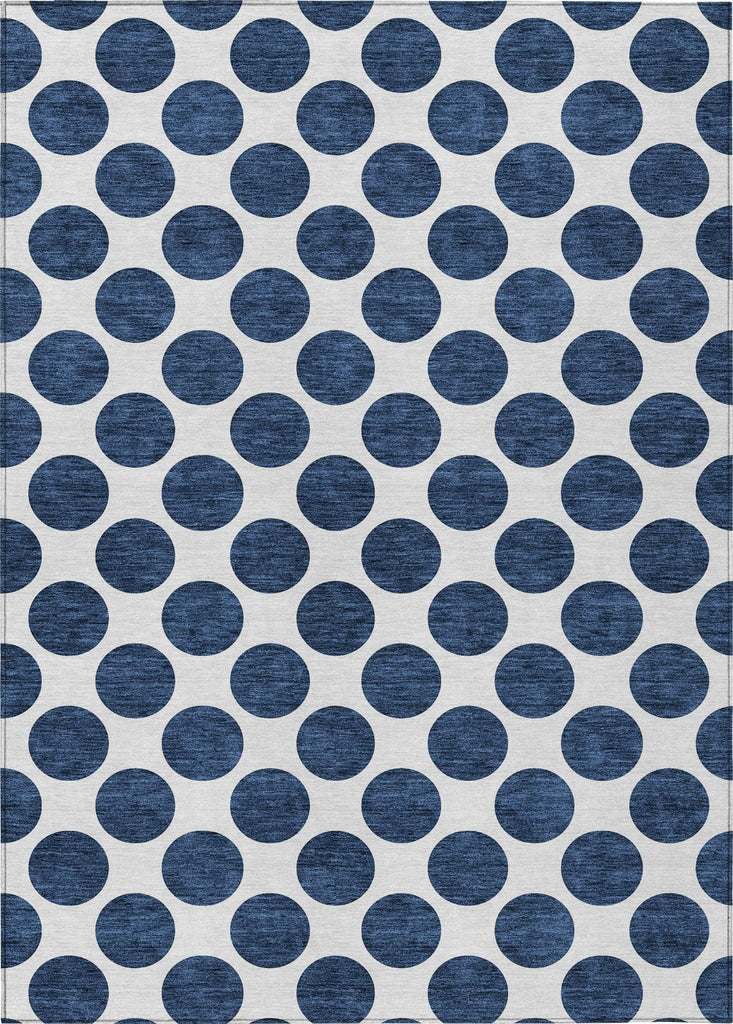 Piper Looms Chantille Circles ACN980 Navy Machine Washable Area Rug main image