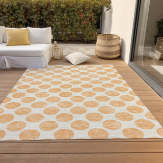 Piper Looms Chantille Circles ACN980 Peach Machine Washable Area Rug Outdoor Lifestyle Image Feature