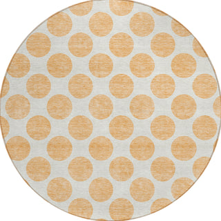 Piper Looms Chantille Circles ACN980 Peach Machine Washable Area Rug Round Main Image