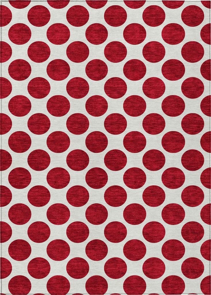Piper Looms Chantille Circles ACN980 Red Machine Washable Area Rug main image