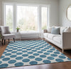 Piper Looms Chantille Circles ACN980 Teal Machine Washable Area Rug Lifestyle Image Feature