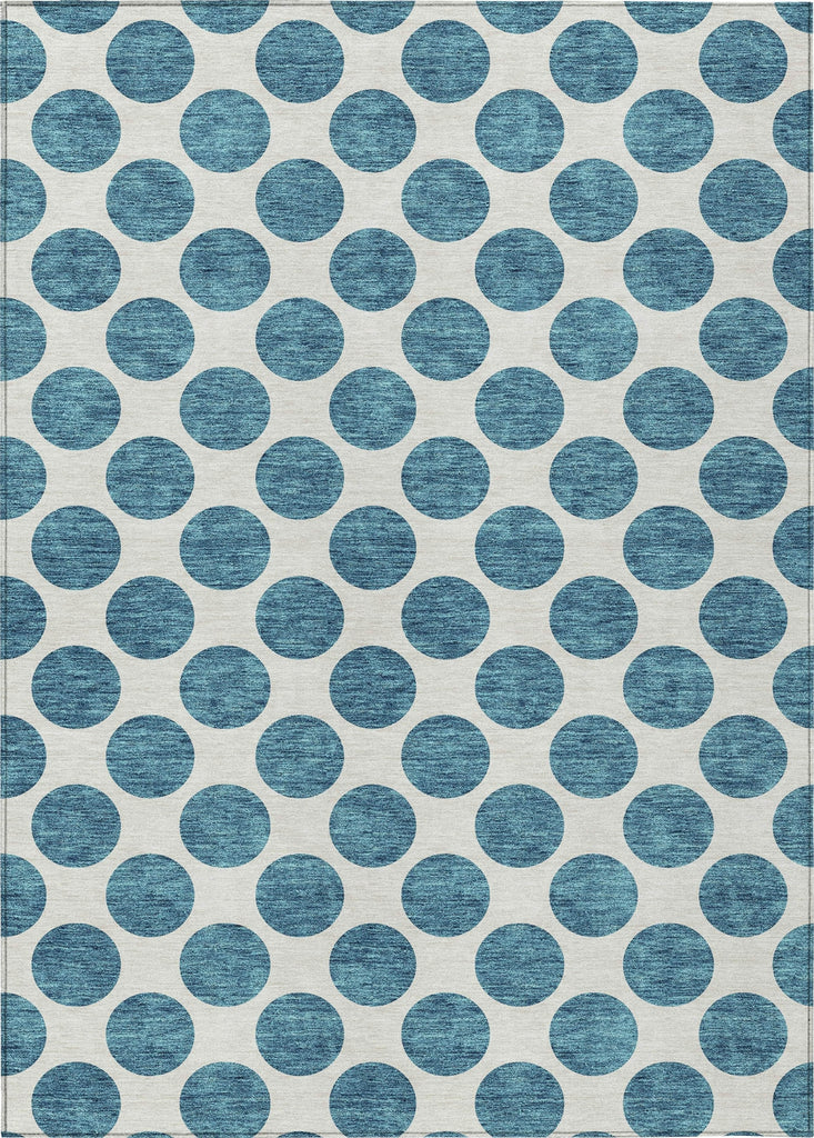 Piper Looms Chantille Circles ACN980 Teal Machine Washable Area Rug main image