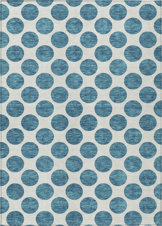 Piper Looms Chantille Circles ACN980 Teal Machine Washable Area Rug main image