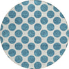 Piper Looms Chantille Circles ACN980 Teal Machine Washable Area Rug Round Main Image