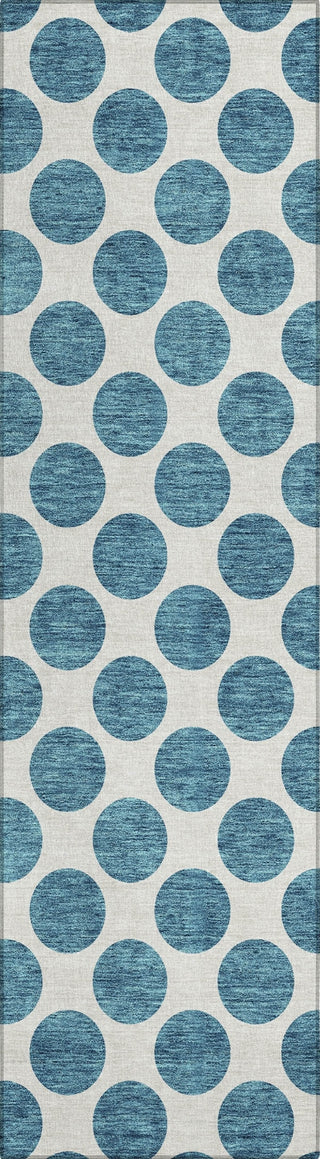 Piper Looms Chantille Circles ACN980 Teal Machine Washable Area Rug Runner Main Image